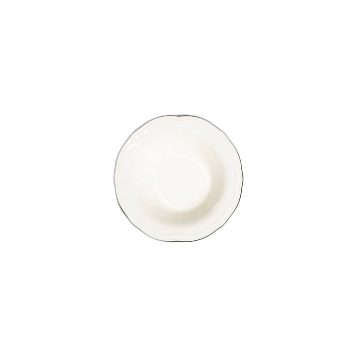 Hermia Platin Yaldız Fulya 53 YTKM Juego de Cena de Porcelana Blanco y Plata
